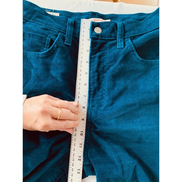 Levi's Corduroy Jeans W27 L29 Deep Teal Blue Green Straight Leg 5 Pocket - Picture 3 of 10